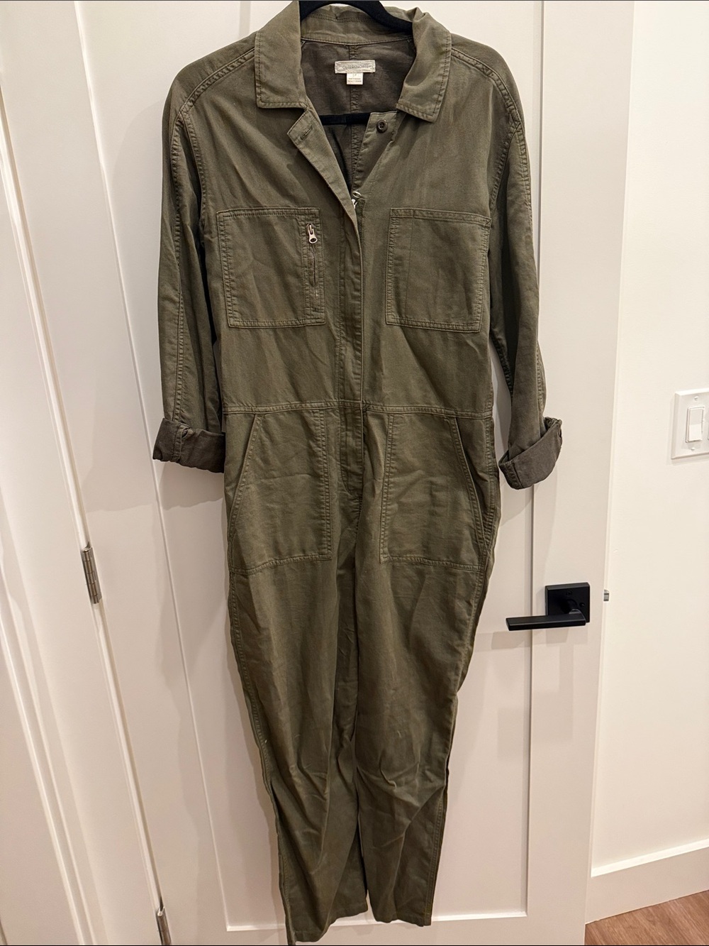 Outerknown Olive Green Utility Jumpsuit - Picture 2 of 3